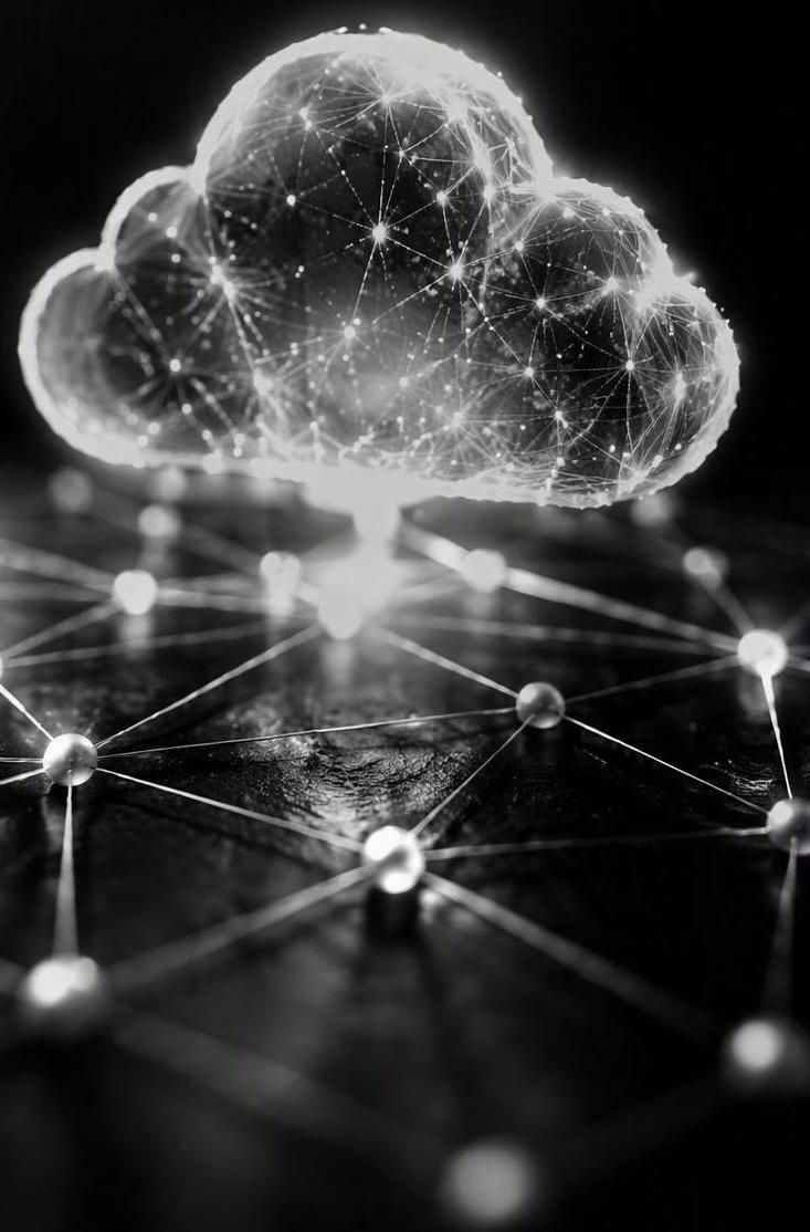 Glowing cloud network illustration