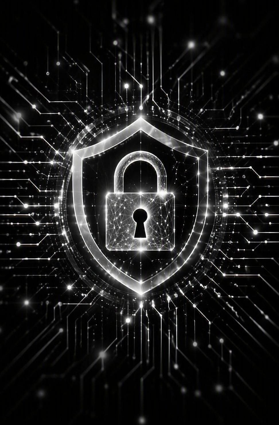 Digital security shield illustration