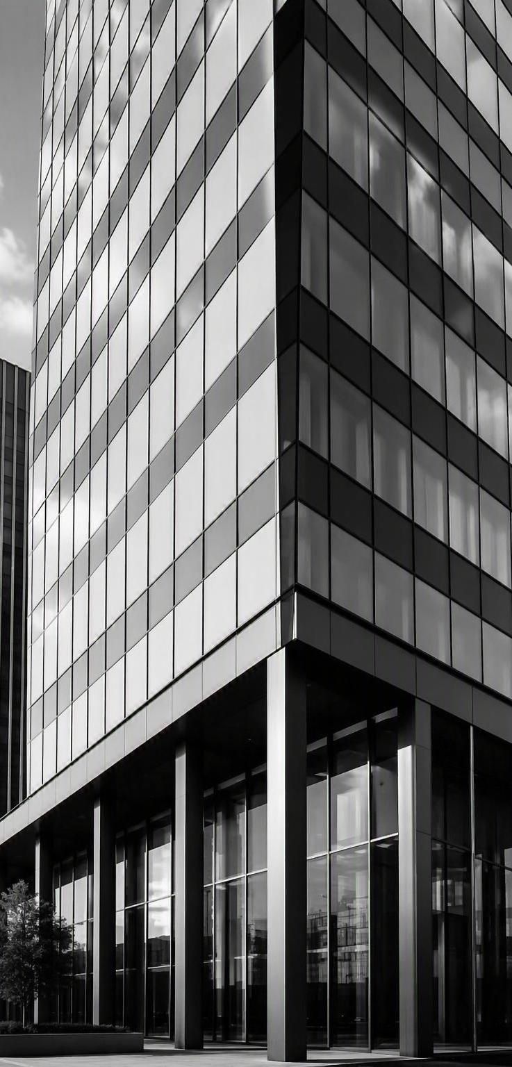 Glass office building facade